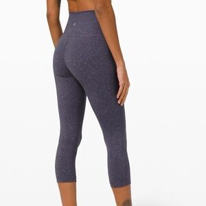 Lululemon Wunder Under High-Rise Crop 21" Leggings Luxtreme Indigo Spray Blue 6